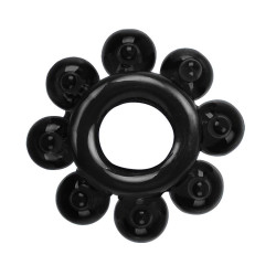 Get Lock Lot de 4 Cockrings souples Ring Stars Noirs